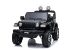 Auto elettrica per bambini Wrangler JEEP , nero, Sedile doppio in similpelle, radio con ingresso Bluetooth e USB, unità 4x4, batteria 12V10Ah, ruote EVA, assi di sospensione, telecomando da 2,4 GHz, con licenza