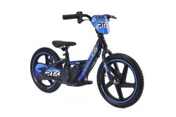 Bici elettrica per bambini RIRIBIKE RTX6 24V (16"), blu, Batteria al litio, Motore 250W, Freno a disco, Sedile regolabile in morbido PU