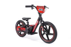 Bici elettrica per bambini RIRIBIKE RTX6 24V (16"), rosso, Batteria al litio, Motore 250W, Freno a disco, Sedile regolabile in morbido PU