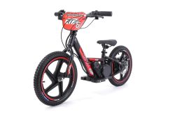 Bici elettrica per bambini RIRIBIKE RTX6 24V (16"), rosso, Batteria al litio, Motore 250W, Freno a disco, Sedile regolabile in morbido PU