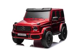 Auto elettrica per bambini Mercedes-Benz G63 AMG 4x4² due posti 24V, verniciata rosso, lettore MP4 con ingresso USB/AUX, trazione 4x4, batteria 24V/7Ah, motori 4 x 200W, ruote EVA con sospensione, sedili in similpelle, telecomando , Concesso in licenza