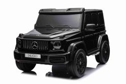 Auto elettrica per bambini Mercedes-Benz G63 AMG 4x4² due posti 12V, nera, lettore MP3 con ingresso USB/AUX, trazione 4x4, batteria 12V14Ah, ruote EVA con sospensione, sedili in similpelle, telecomando, licenza