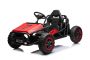 SPORT-CART elettrico da passeggio 24V, rosso, ruote morbide in EVA, sedile in similpelle, ruote Smooth Drift, motore 2 x 50W, batteria da 24V, struttura in metallo massiccio